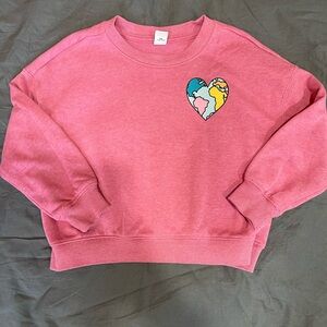 Old Navy Pink Sweatshirt with Blue Heart
